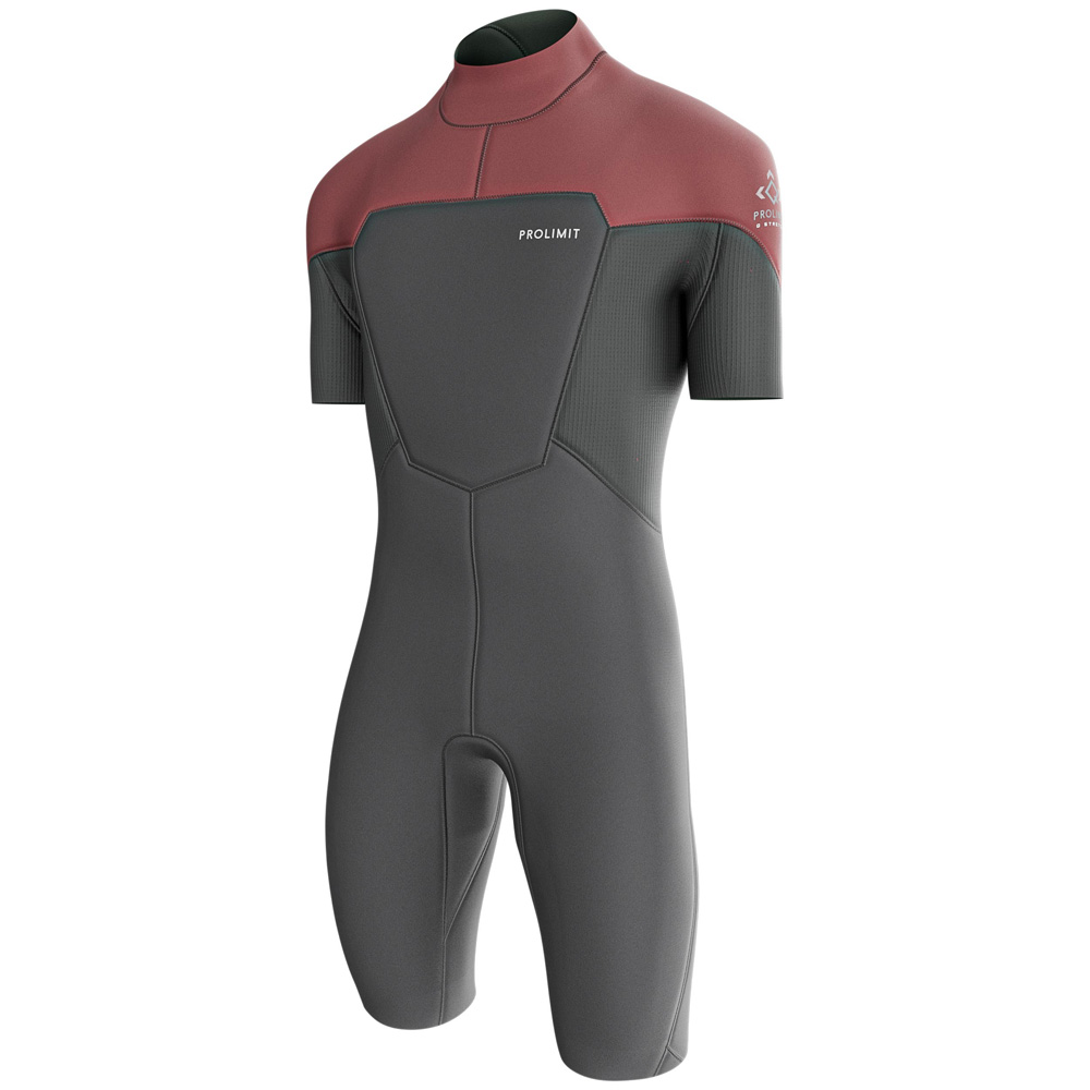 Prolimit Fusion shorty 2/2 mm combinaison homme fermeture dos rouge foncé foto 1