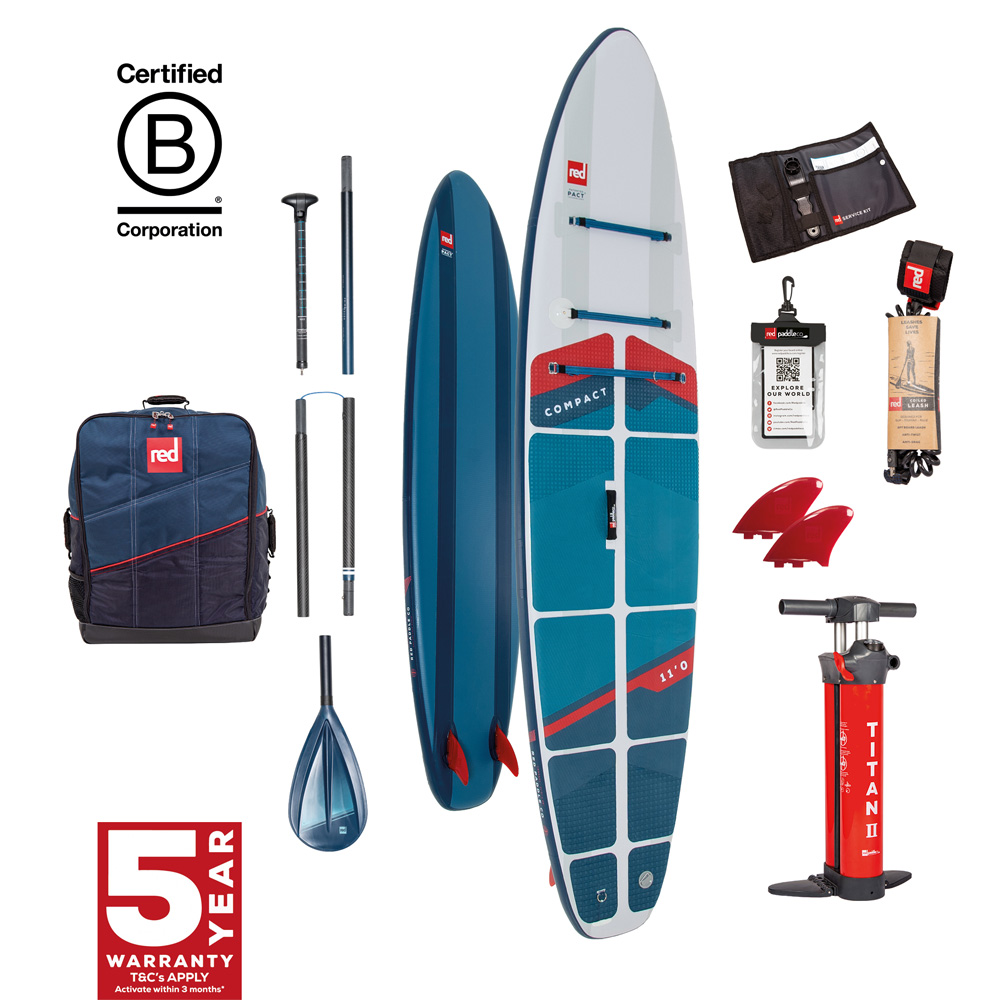 red paddle Compact 11.0 ensemble de sup gonflable bleu 1