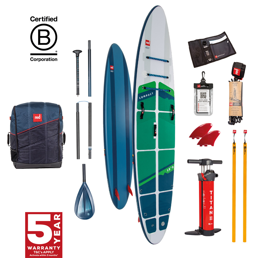 red paddle Compact 12.0 ensemble de sup gonflable vert 1