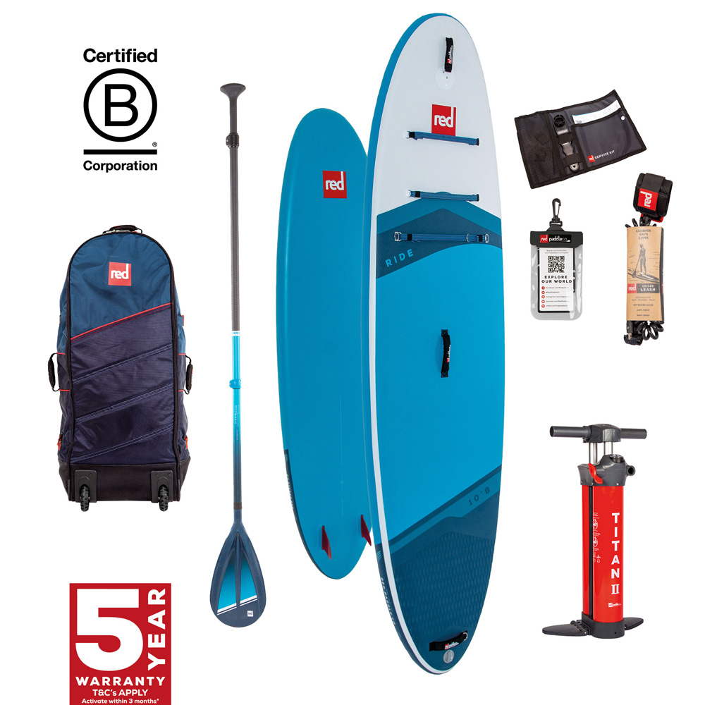 red paddle Ride CT 10.8 ensemble de sup gonflable bleu 1