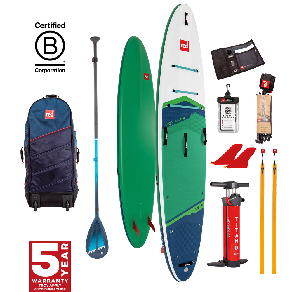 red paddle Voyager HT 12.6 ensemble de sup gonflable vert 1