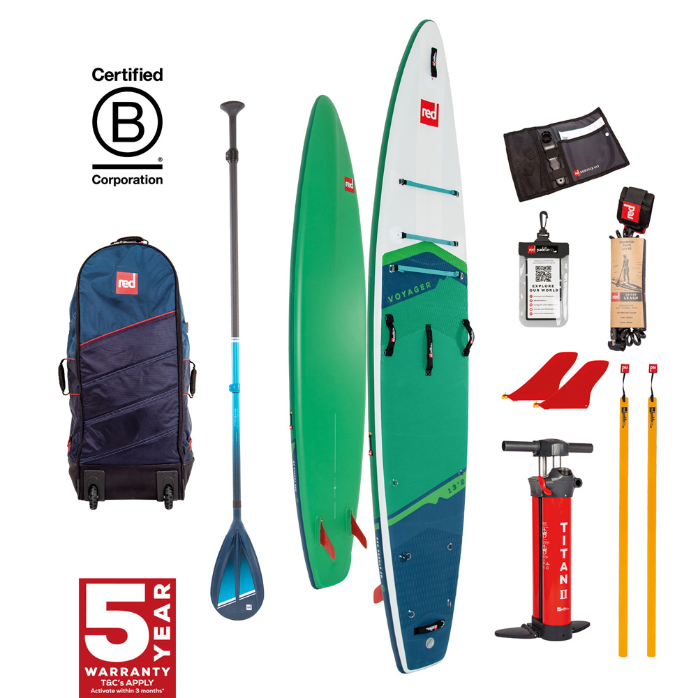 red paddle Voyager HT 13.2 ensemble de sup gonflable vert 1