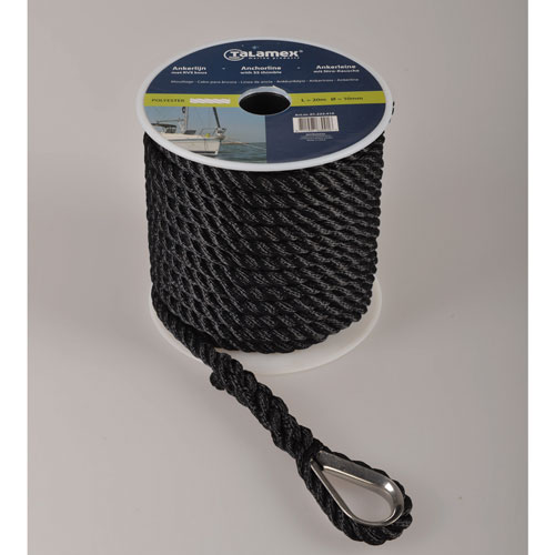 Talamex ligne d'ancrage polyester 10mm x 20m noire 3