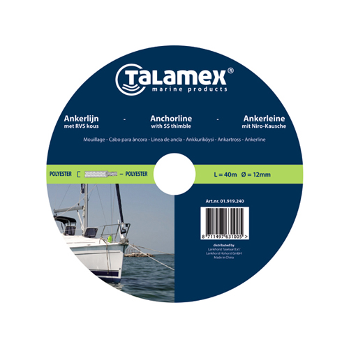 Talamex ligne d'ancrage polyester tressée 12mm x 40m 4