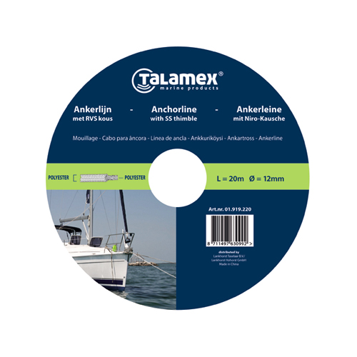 Talamex ligne d'ancrage polyester tressée 14mm x 40m 5