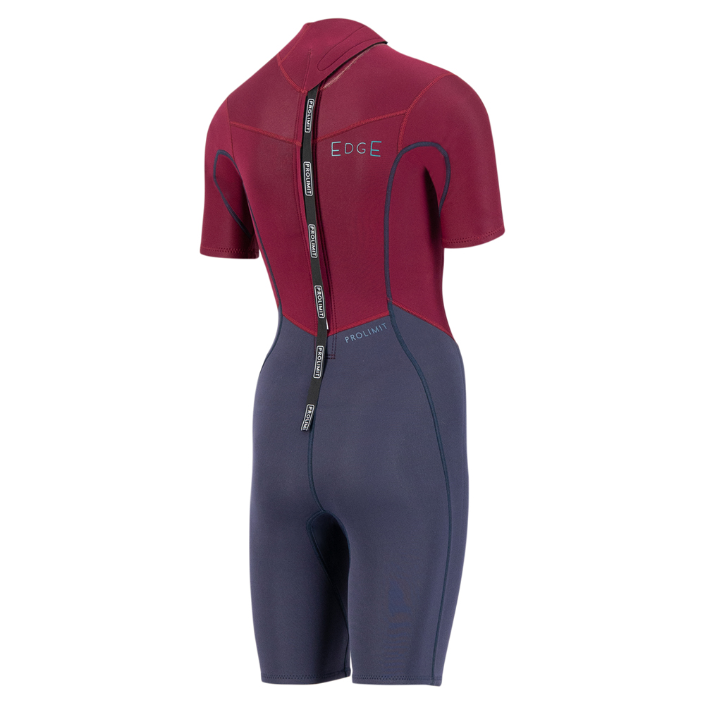 Prolimit Edge Shorty 2/2 backzip combinaison femme noire navy/bordeaux 2