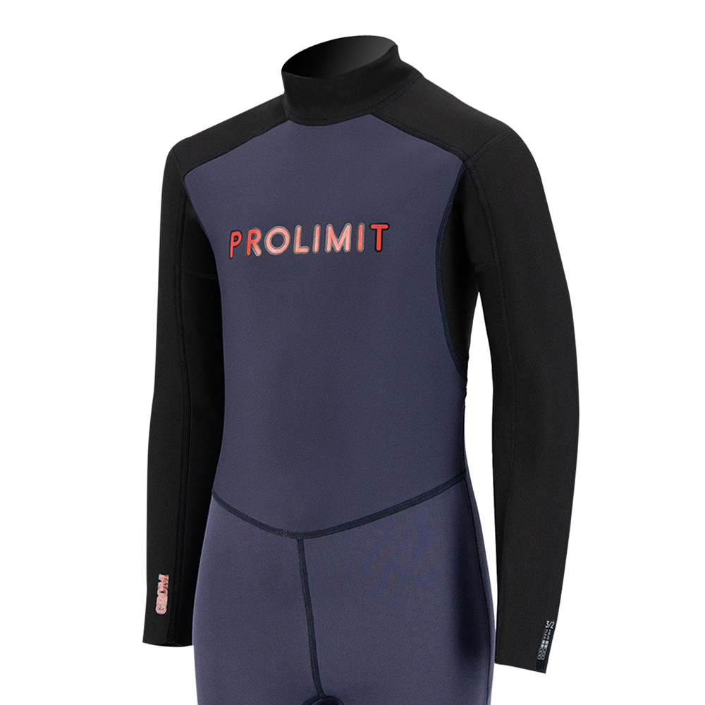 Prolimit Grommet fullsuit 3/2 backzip combinaison enfant bleu/rouge 3